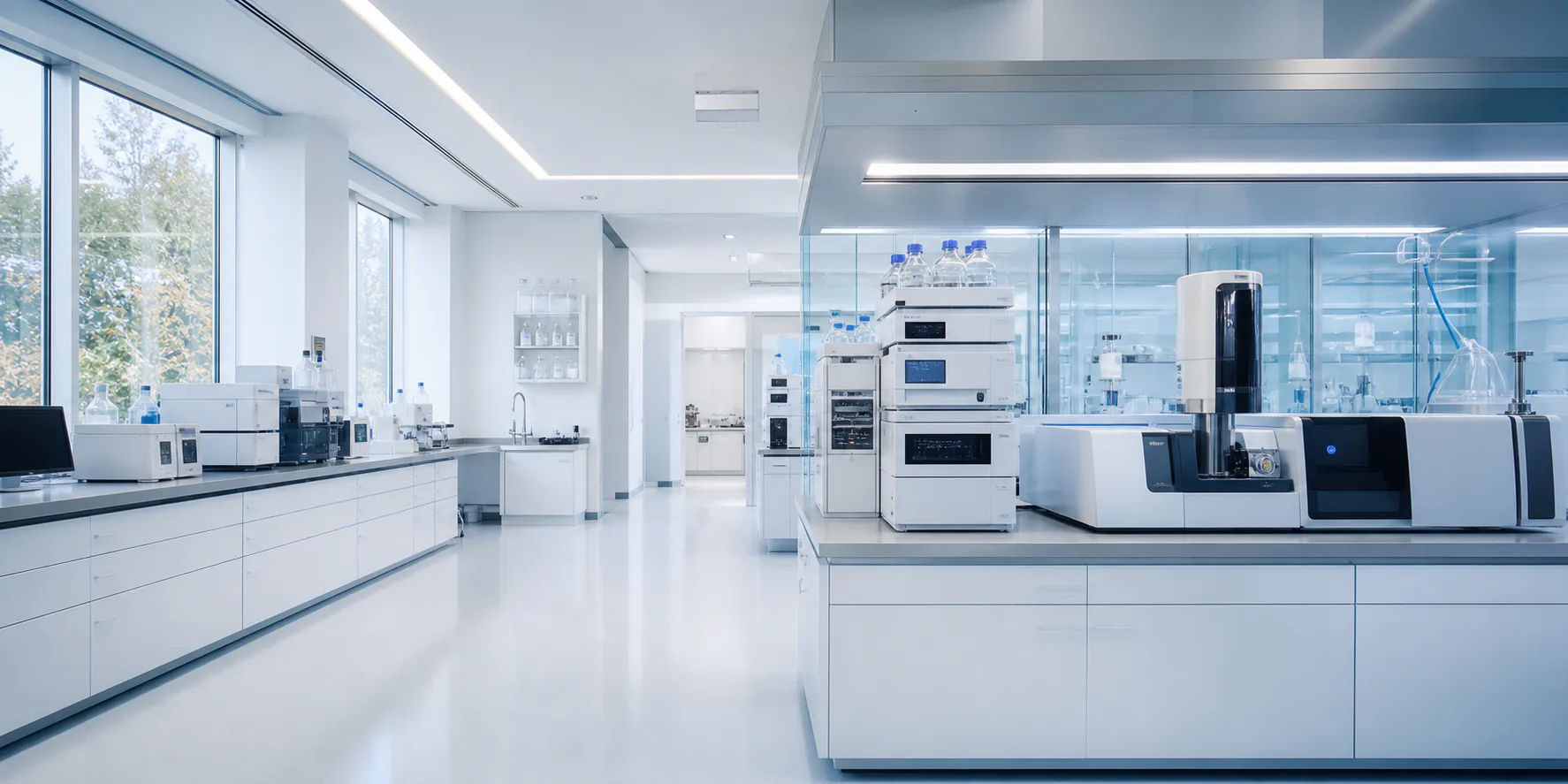 Illustrative chromatography and mass spectrometry laboratory workflow